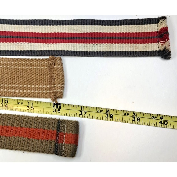 Canvas Belts Lot Of 3 Mens Belt Casual Retro Outdoors Preppy Classic Striped - Picture 6 of 8